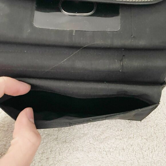 Dopp Black Leather Wallet Silver Snap Designer Old Money Chic - Picture 8 of 15